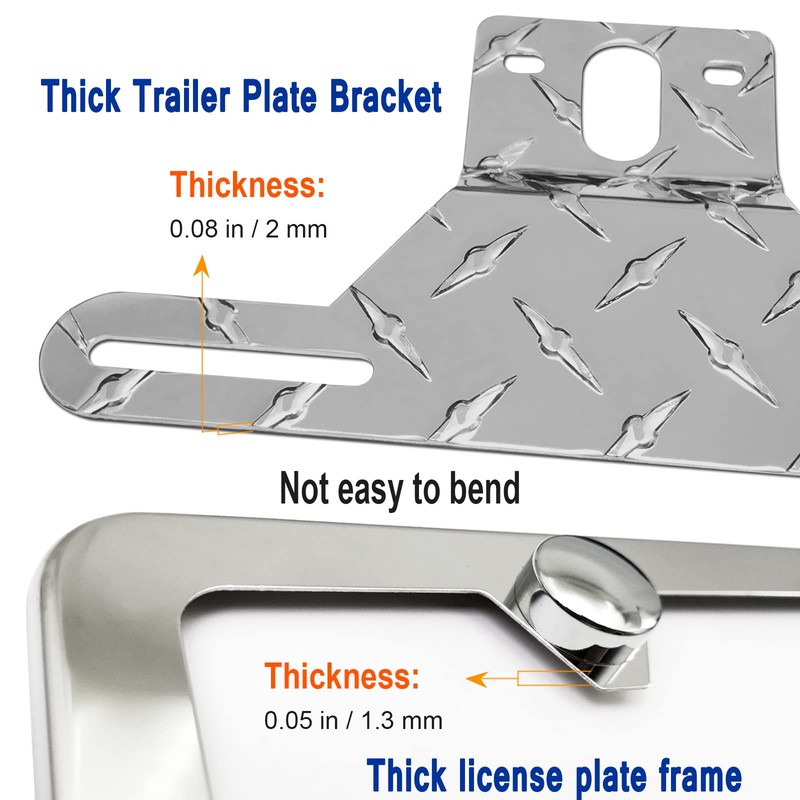 Aootf Trailer License Plate Bracket Holder- Truck/RVs/Boats Aluminum Car Tag