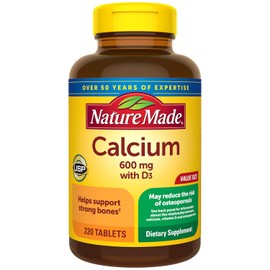 Nature Made Calcium 600 Vitamina 220 Tabletas