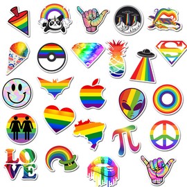 50 Pcs Stickers Rainbow Graffiti Topic Colorful Waterproof Stickers Flask Laptop Water Bottle Cute Aesthetic Vinyl Stickers