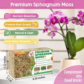 Legigo 14OZ Premium Sphagnum Moss for Plants- 16QT Natural Succulent Carnivorous Plant Moss Dried, Long Fiber Orchid Moss for Orchid Repotting Succulent Sarracenia Potted Plants Gardening and Reptiles