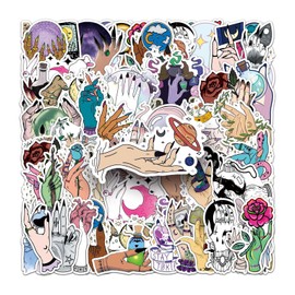 Magic Witch Stickers, Pack of 50 Skateboard Graffiti Stickers, Motorcycles, Bicycles, Snowboard, Luggage, Laptop, Car, Suitcase for Children and Teenagers, Waterproof Vinyl Stickers