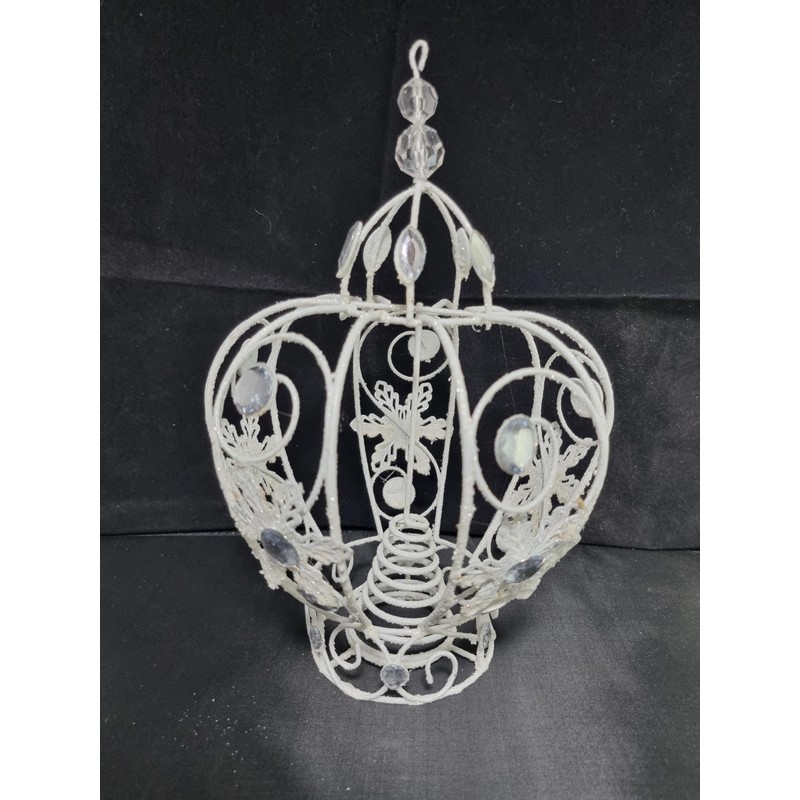 Crown Shaped Christmas Tree Topper, 30cm Height, 20cm Diameter, White