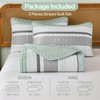Dintszyayue Quilt Queen Size Sage Green, 3 Pieces Boho Striped