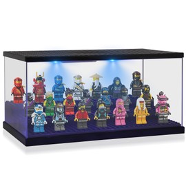 XL Building Block Storage Box, Comius Sharp Acrylic Figure Stand, Doll Display Case, Black, 26.5 x 15.5 x 13.5 cm, No Assembly Required