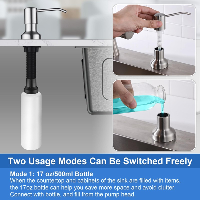 SonTiy Dish soap Dispenser for Kitchen Sink, Liquid Kitchen Hand