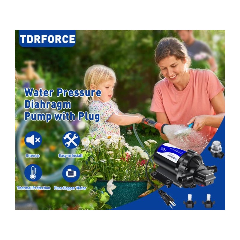 TDRFORCE 110V Fresh Water Circulating Pump 4GPM Pressure Increase Booster