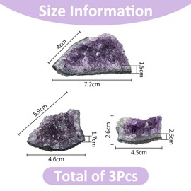 SUPERFINDINGS 3 Styles Purple Amethyst Stones Raw Amethyst Cluster Geodes Purple Gemstones Purple Raw Crystals Natural Raw Stones for Home 1.6 Inches