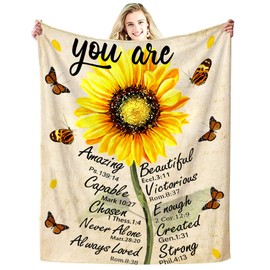 Christian Gifts for Women Inspirational Bible Verse Blanket Religious Scripture Prayer Faith Throw Blanket Soft Flannel Healing Blanket 50"X40"