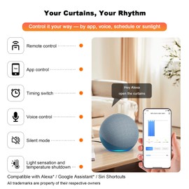 Automatic Curtain Opener - Electric Curtains with Remote Smart Curtain Opener Electronic for Roman Rails