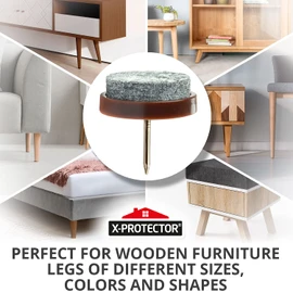 Nail-on Felt Pads X-PROTECTOR 40 PCS - 0.85" Felt Furniture Pads - Felt Chair Pads for Hardwood Floors - Floor Protectors for Furniture Legs - Best Furniture Sliders for Hardwood Floors (22 mm)!