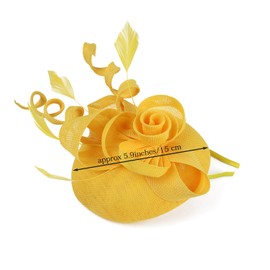 Top Phillbox Fascinator Hat, Sinamay Derby Tea Party Headwear, Bridal Wedding Tea Party Church Hat for Women Ladies