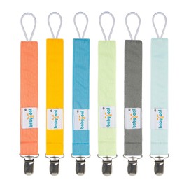 Babygoal Metal Pacifier Clips for Boys, 6 Pack Pacifier Holder Fits Most Pacifier Styles &Teething Toys and Pacifier Clips for Boys And Girls 6MP10-CA