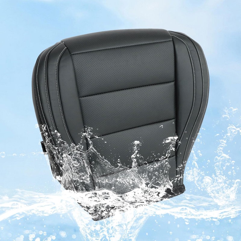 AOUTTUOA Black Driver Side Bottom Perforated Replacement Microfiber Leather Replacement