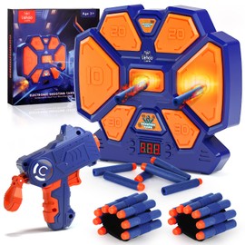 Lehoo Castle Electronic Target for Nerf Guns, Digital Auto Scoring Shooting Target with 4 Modes, Light and Sound Effect, Indoor Outdoor Shooting Game Toy for Kids Boys Girls