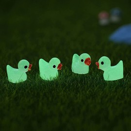 MFUOE Mini Luminous Resin Ducks Realistic Tiny Ducks Glow in the Dark Mini Ducks for DIY Garden Decoration Party Decoration (100)