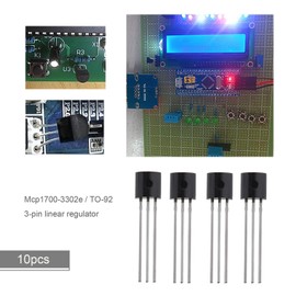 Create idea MCP1700-3302E / TO-92 LDO Linear Voltage Regulator 3-Terminal 250mA Fixed Output Voltage Nominal 3.3V Through Hole Pack of 10