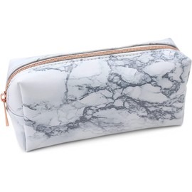 Fashion Stationery White Marble Pencil Case for Women Girls Teenagers Make Up Bags Ladies Cosmetic Bag or Gifts for Her for Girl