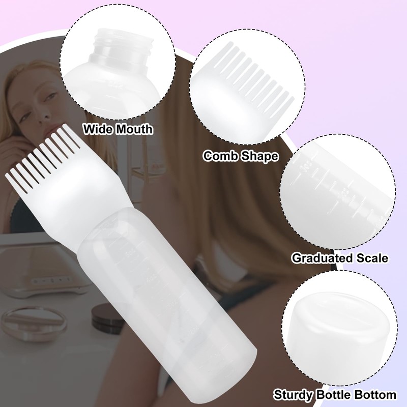 Hair Dye Brush Bottle, Root Comb Applicator Hair Dye Comb