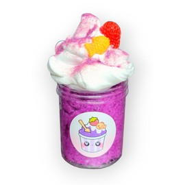 Ube Shaved Ice Snowfizz Slime 6oz – Scented Handmade Slime with Clay Whip, Charms & Sprinkles – Grape Vanilla Sensory Toy for Ages 8+ – Hoshimi Slimes