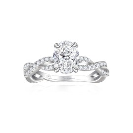 SILVERNANA 1.5CT Oval Cut Moissanite Engagement Ring for Women 925 Sterling Silver Twisted Vine Promise Wedding Ring for Her Size 6.5