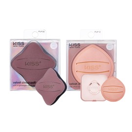 Kiss New York 2 Pcs Fingerblend Cloud Makeup Sponge Set With Vented Case, Blender Sponge Powder Puff, Wet & Dry Multi Use for Liquid & Cream Foundation, Latex-Free, Soft & Lightweight Teardrop Shape