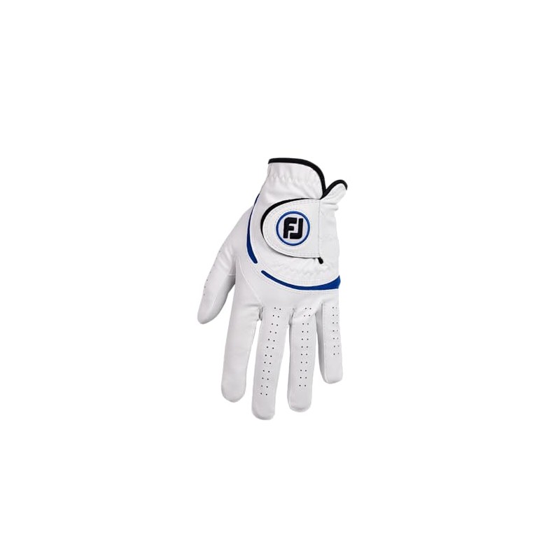 FootJoy WeatherSof Men's Golf Glove, White/Blue