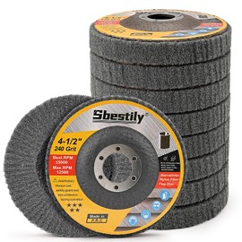 Sbestily 10Pcs 600 Grit Scour Flap Disc 4 1/2 Inch Fine Polishing Buffing Wheel for Metal Stainless Steel Angle Grinder Scouring Pads Scuff Sanding Discs Paint Rust Remover