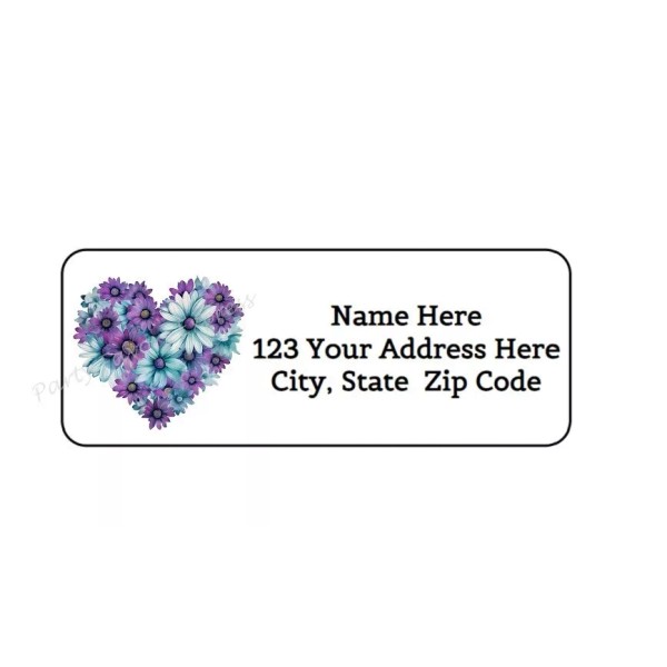 Party Favors Express 30 BLUE PURPLE DAISY FLOWER PERSONALIZED RETURN
