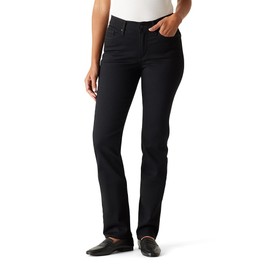 Levi Strauss Signature Women's Modern Straight Jeans Mid-Rise Stretch Denim (Standard and Plus), (New) New Black Opal, 8 Regular
