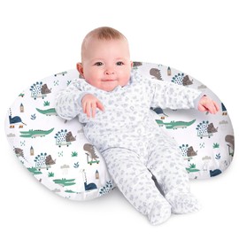 Little Grape Land Nursing Pillow for Infants, Breastfeeding Pillows, Baby Support Pillow for Nursing, Bottle Feeding, Tummy Time with Machine Washable Cover & Breathable Filling, Alligator