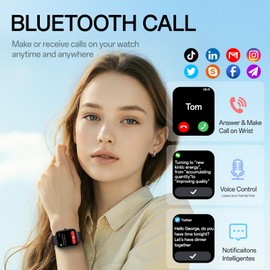 Smartwatch for Men Women(Answer/Make Call), 1.83" HD Touch Screen Smartwatch with Heart Rate/Sleep/Spo2 Monitor, Pedometer, IP68 Waterproof, 110+ Sport Modes, Fitness Tracker for Android iOS, Black