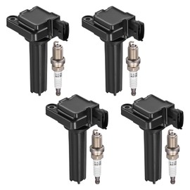 BDFHYK 4 Ignition Coil Pack UF526 and 4 Iridium Spark Plug 7092 Compatible with Saab 2003-2011 9-3, 2010-2011 9-3X 2.0L l4 Coil for DG457 DG472