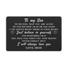 To My Son Gifts Wallet Card from Mom, Engraved Metal