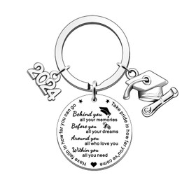 JETTOP Graduation Gifts for Her Him Gifts for Graduates Him Her Congratulations Graduation Gifts Keyring Behind You All Your Memories