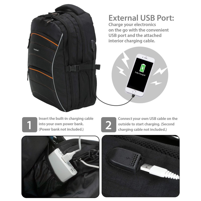 Rockland Smart Gear USB Laptop Backpack, Black, Large