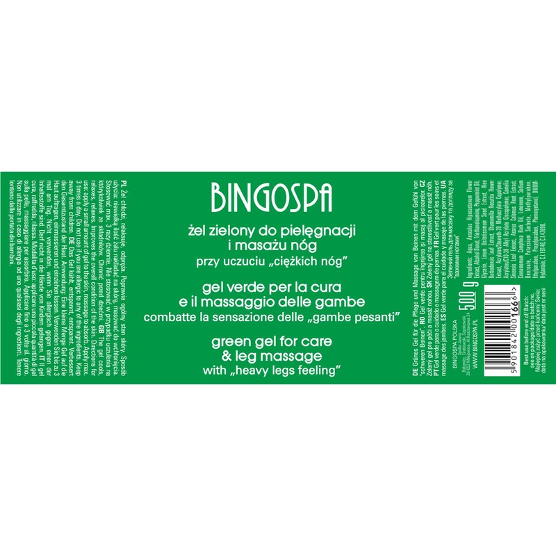 Green Gel for Heavy Legs, Varicose Veins, Fragile Vessels 500