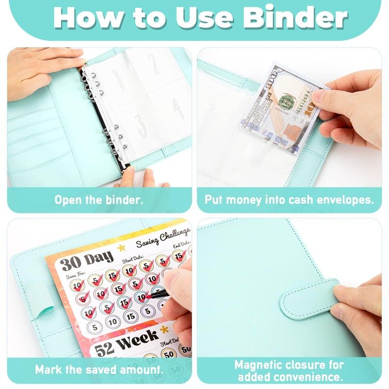 Onlyesh Ring Binder A5, Budget Planner with 100 Days Saving