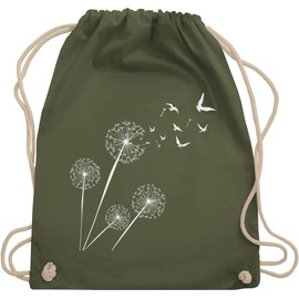Shirtracer - Gym Bag Backpack - Sayings Statement - Dandelion Dandelion, 14 Olive Green