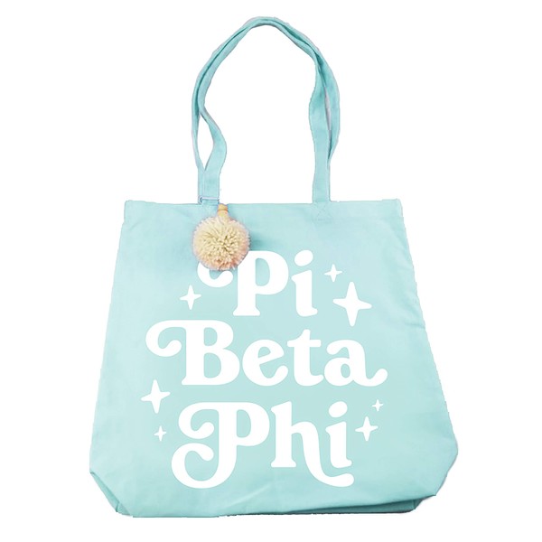 Sorority Shop Pi Beta Phi Retro Pom Pom Tote Bag