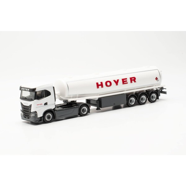 Herpa Iveco S-Way ND Tractor Truck Model with HOYER Petrol Tank, 1:87 Scale, Made in Germany, German Model, Plastic Figure