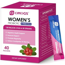 OMOGS Women's Probiotic Powder with Cranberry Extract - Digestive & Immune Support