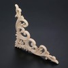4Pcs 10cm Wood Hand-Carved Unpainted Sharp Corner Onlay Applique Unique
