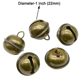 Maydahui 20PCS Vintage Jingle Bell 1 Inches Antique Decorative Tone Copper Bell for Pet Dog Cat Pendants Christmas Tree Crafts Decoration