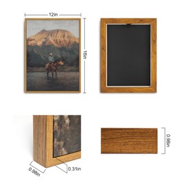 Roslynity Framed Canvas Wall Art Vintage Print Oil Paintings Western Cowboy Mid Century Antique Moody Retro Aesthetic Artwork for Home Living Room Bathroom Bedroom Wall Decor (12"x16")