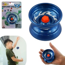 Alloy Metal Responsive Yoyo in Blue Colour, Stable and Sturdy while Play Tricks, 1 Extra String, Gift for Kids and Beginner Players to Perform, Trick Yoyo Dual Purpose Yoyo