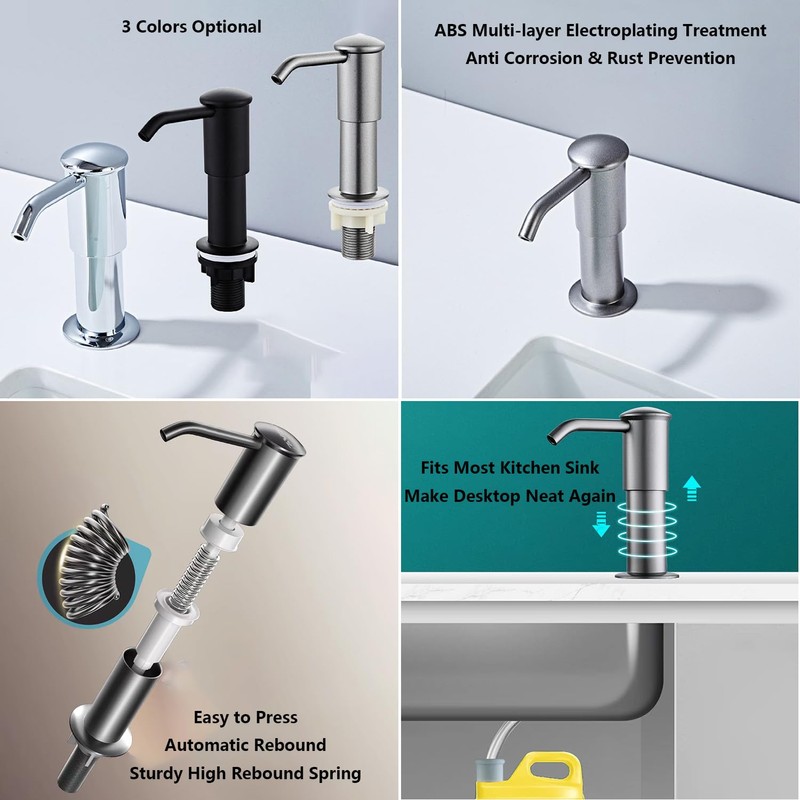 Kitchen Sink Soap Dispenser Bult in Soap Pump Head with