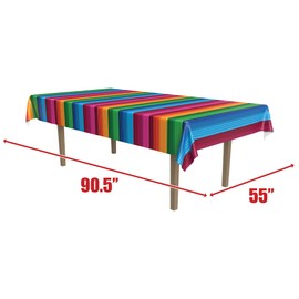 Beistle Fiesta Tablecover, 55” x 90.5”, Polyester, Rectangular, Fiesta Rectangular Tablecloth