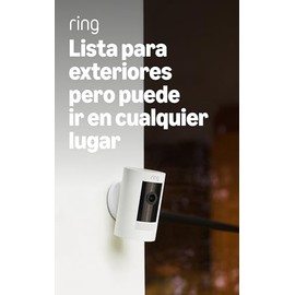 Cámara para exteriores Ring: Cámara resistente a la intemperie, video en vivo, visión nocturna a color, audio bidireccional, alertas de movimiento y c