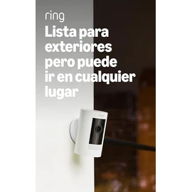 Cámara para exteriores Ring: Cámara resistente a la intemperie, video en vivo, visión nocturna a color, audio bidireccional, alertas de movimiento y c