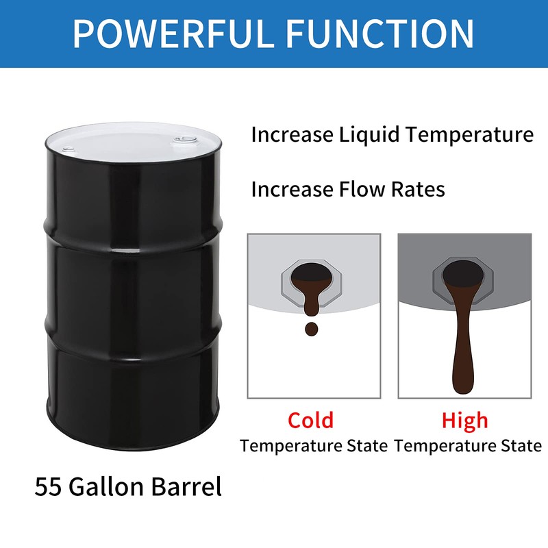Drum Pail Heater Pad 55-Gallon - Nopwer Silicone Barrel Heat